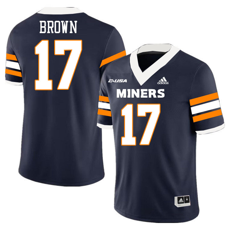 #17 Jaylan Brown UTEP Jersey,UTEP Miners College Football Jersey,Uniforms-Navy